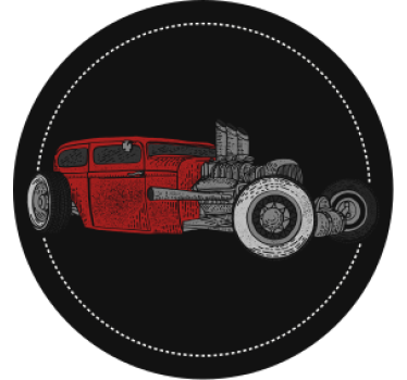 Piros autós retro alátétek - TenStickers