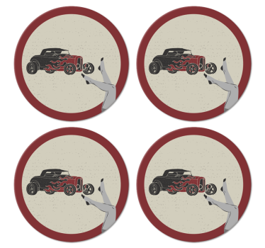 Lány lábak és autó retro alátétek - TenStickers
