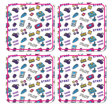 Retro játék szimbólumok felett geeky alátétek - TenStickers