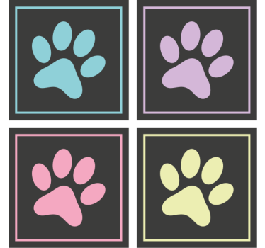 Modern poháralátétek állatnyom formákban - TenStickers