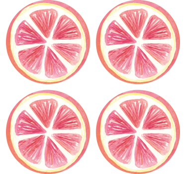 Rózsaszín citrus szeletek poháralátétek szörnyszülött - TenStickers