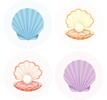 Színes kagyló modern ital poháralátét - TenStickers