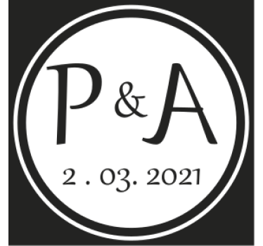 Monogram kezdeti pár poháralátétek testreszabható - TenStickers