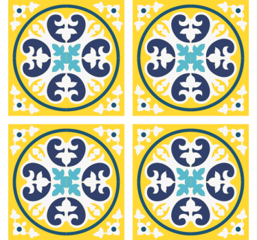 Sárga és kék marokkói stílusú csempealátét - TenStickers