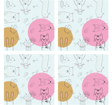 Színes Állatillusztrációk poháralátétek szörnyszülött - TenStickers