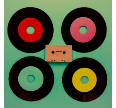 Poháralátétek szörnyszülött - retro vinyl lemez szett - TenStickers