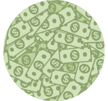 Modern poháralátétek készpénz mintás grafikával - TenStickers