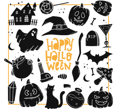 Rémisztő halloween illusztrációk poháralátétekhez - TenStickers