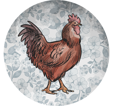 Modern poháralátétek virágos csirkével - TenStickers