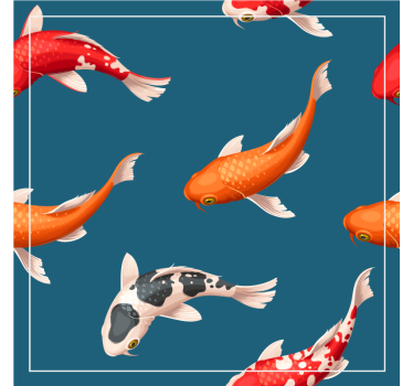 Koi hal minta kék háttér modern ital alátét - TenStickers