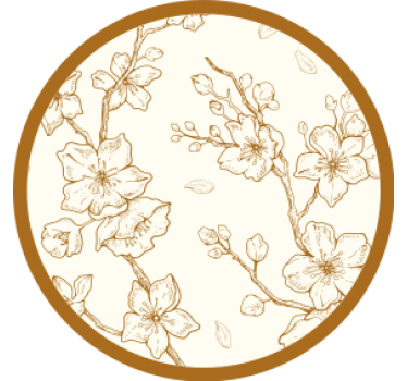 Krémvirág sakura virág modern ital alátét - TenStickers
