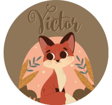 Aranyos róka fiúnak személyre szabott sörpárnákkal - TenStickers