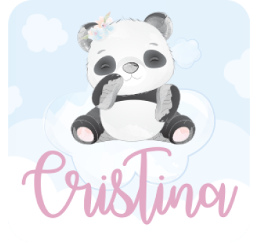 Kedves panda karakter - poháralátétek testreszabható - TenStickers