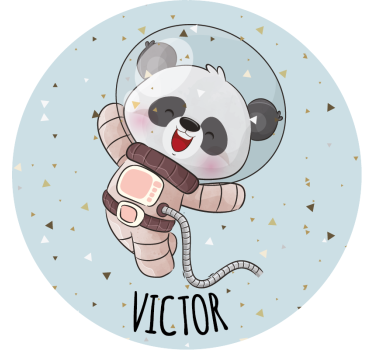 Vidám Űrhajós panda poháralátétek szüret - TenStickers