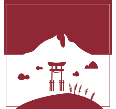 Japán szerkezet tó és hegyek modern ital alátét - TenStickers