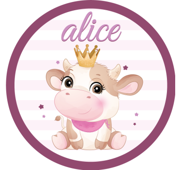 Aranyos tehén karakter poháralátétek testreszabható - TenStickers