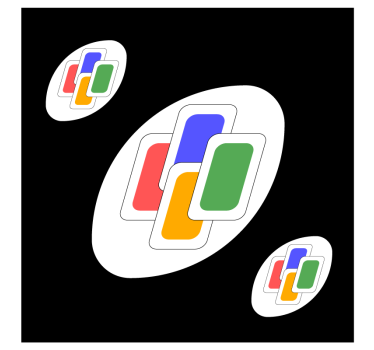 Színes Áttetsző formák poháralátétek szörnyszülött - TenStickers