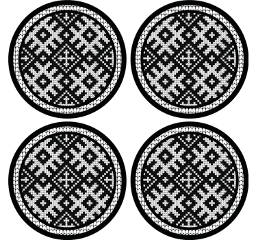 Viking láncolt négyzetek minta modern ital alátét - TenStickers