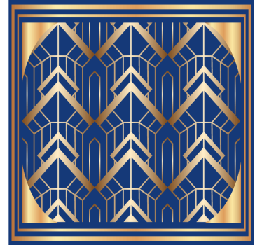 Modern poháralátétek geometrikus kék és arany mintával - TenStickers