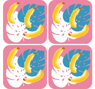 Vibráló banán kompozíció poháralátétek szörnyszülött - TenStickers