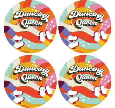 Színes táncláb mintás poháralátétek testreszabható - TenStickers