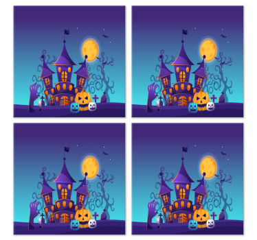Kísérteties temető denevérekkel és sütőtökkel halloween poháralát - TenStickers