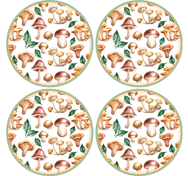 Színes gombák modern ital poháralátét - TenStickers