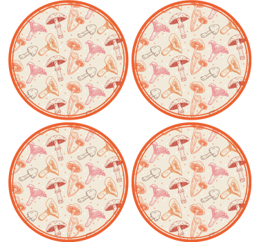 Mókás gombás illusztráció - poháralátétek szörnyszülött - TenStickers