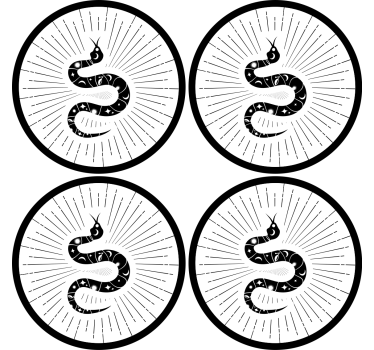 Absztrakt kígyómotívum poháralátétek szörnyszülött - TenStickers