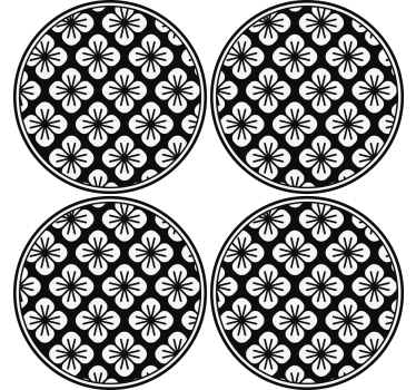 Növényi mintás felületű poháralátétek - TenStickers