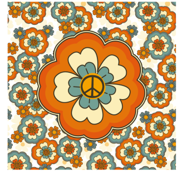 Narancsvirág béke szimbólum retro alátétek - TenStickers