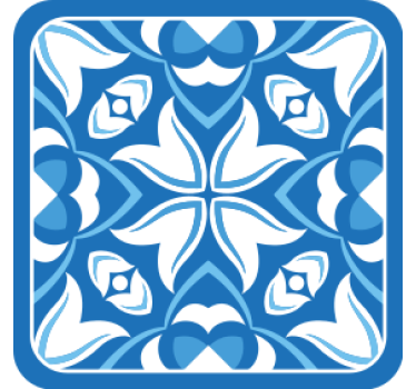 Kék virágmintás poháralátétek - TenStickers