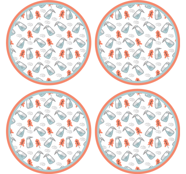 Furcsa levélminta poháralátétek szörnyszülött - TenStickers
