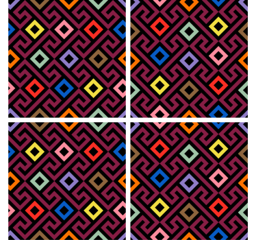 Színes geometrikus mintás poháralátétek - TenStickers