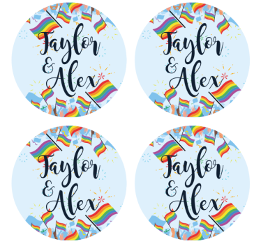 Szivárványzászlós ünnep - poháralátétek sörszőnyegek - TenStickers