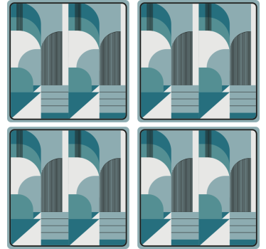 Modern poháralátétek geometrikus ív mintákkal - TenStickers