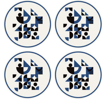 Kék és fekete puzzle modern ital alátét - TenStickers