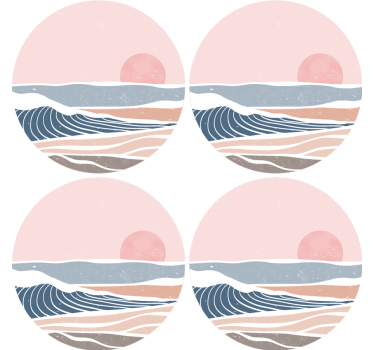 Lágy hullámok és napfelkelték poháralátétek - TenStickers