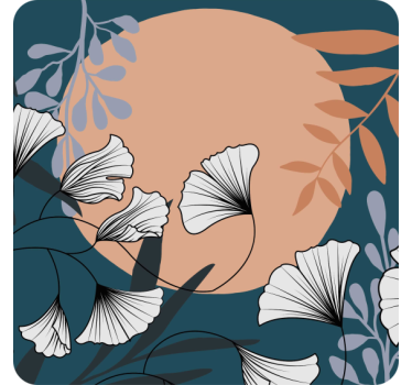 Modern poháralátétek virágos ginkgo mintával - TenStickers