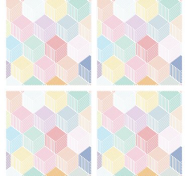 Geometrikus hatszögletű minta poháralátétek - TenStickers
