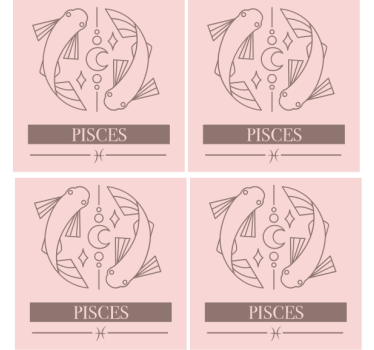 Pisces zodiákus hal szimbólum poháralátétek testreszabható - TenStickers