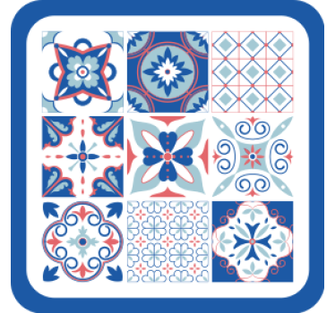 Geometrikus mintázatú motívumok poháralátétek csempék - TenStickers