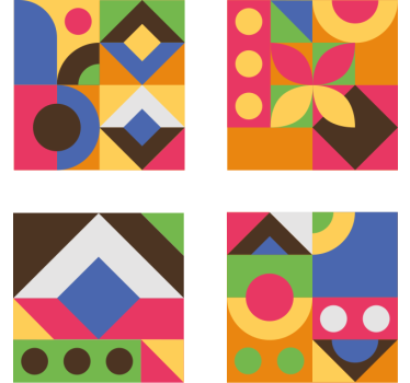 Színes geometrikus formák poháralátétek - TenStickers