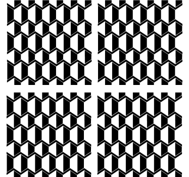 Geometrikus fekete-fehér mintás poháralátétek - TenStickers