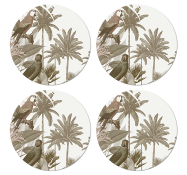 Vintage trópusi fauna retro alátétek - TenStickers