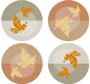 Levélmintás átfedések poháralátétek modern - TenStickers