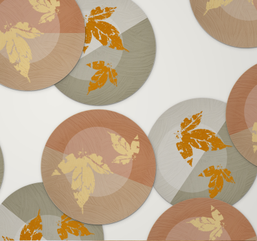 Levélmintás átfedések poháralátétek modern - TenStickers