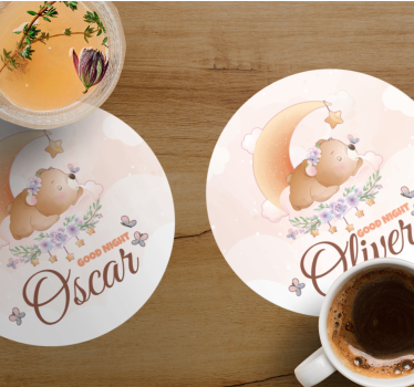 Aranyos medve esti téma poháralátétek testreszabható - TenStickers