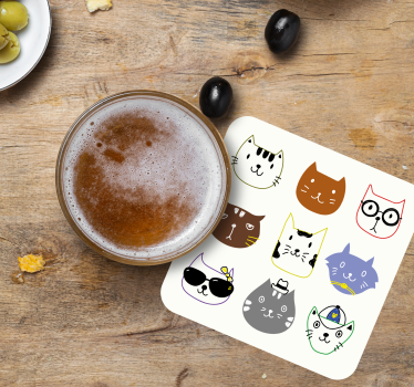 Aranyos színes vicces macskák stréber alátétek - TenStickers