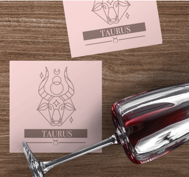Bika zodiákus minimalista poháralátétek testreszabható - TenStickers